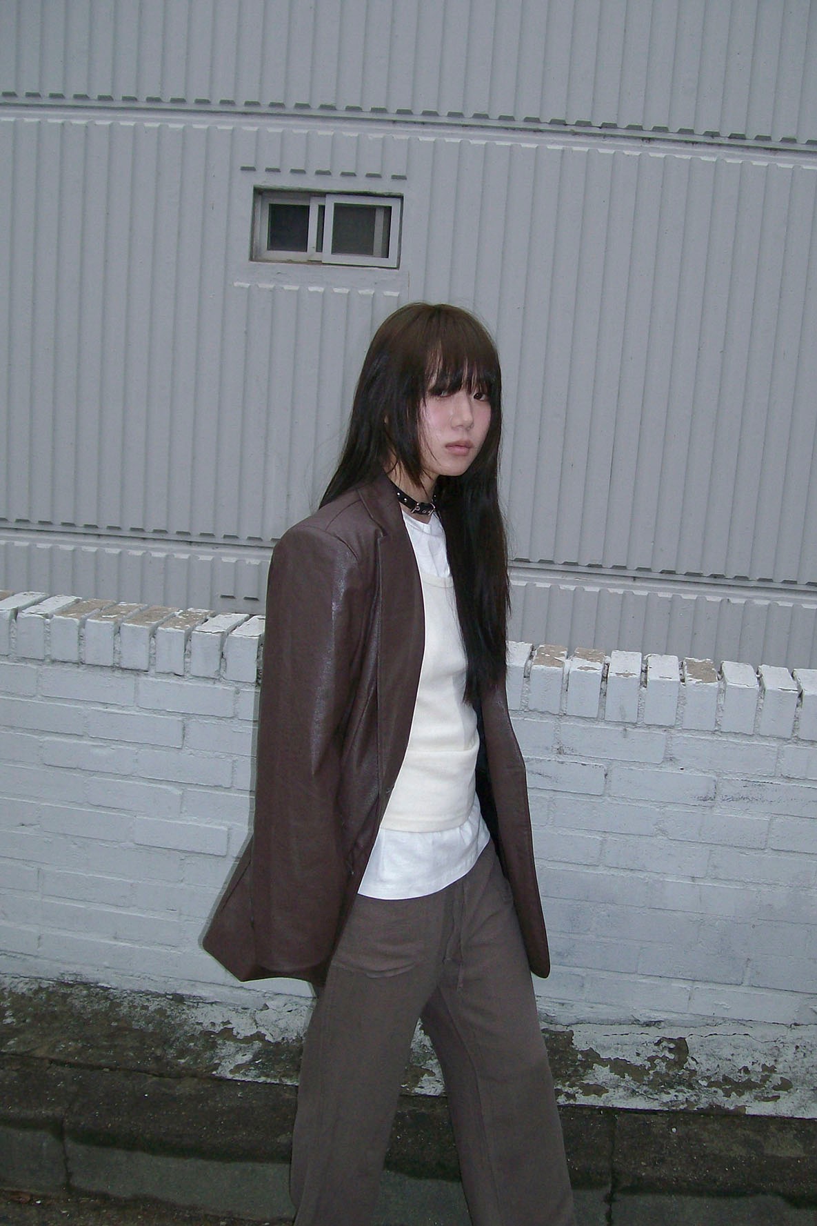 LEATHER OVER JACKET (BROWN)